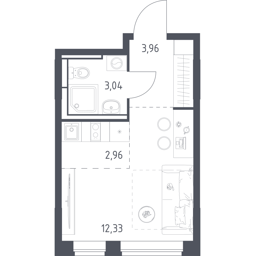Студия 22 м2 в ЖК Богдановский Лес корпус null этаж 5