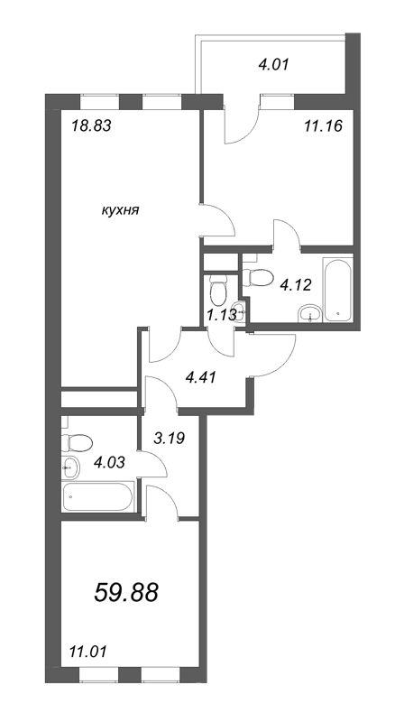 Студия 59 м2 в ЖК AEROCITY Club корпус null этаж 8