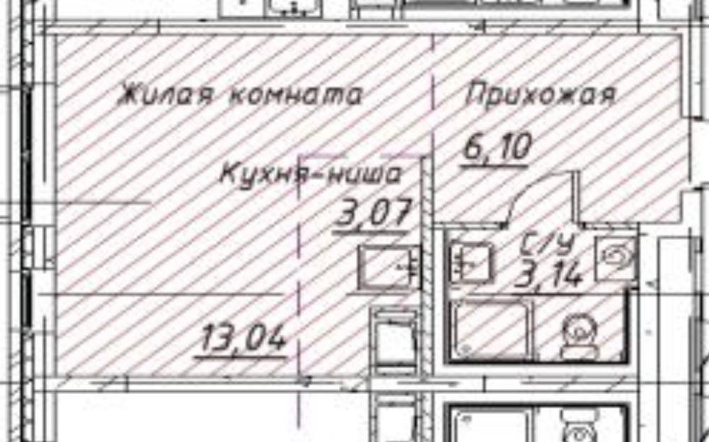 Студия 25.4 м2 в ЖК undefined корпус null этаж 15