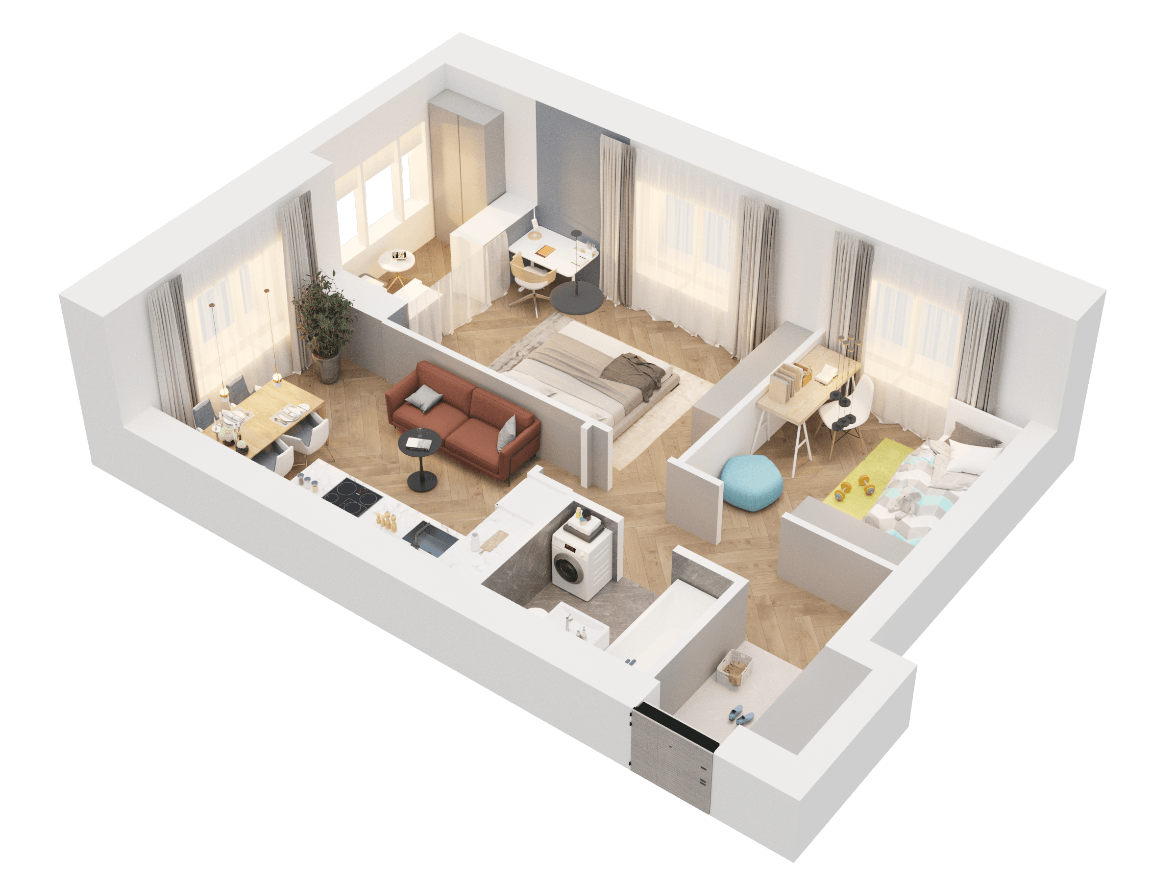 2-комнатная 52 м2 в ЖК Династия корпус null этаж 10