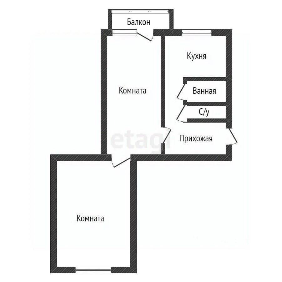 2-комнатная 45.9 м2 в ЖК undefined корпус null этаж 5