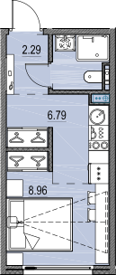 2-комнатная 64 м2 в ЖК Северный порт. Береговые кварталы корпус null этаж 6
