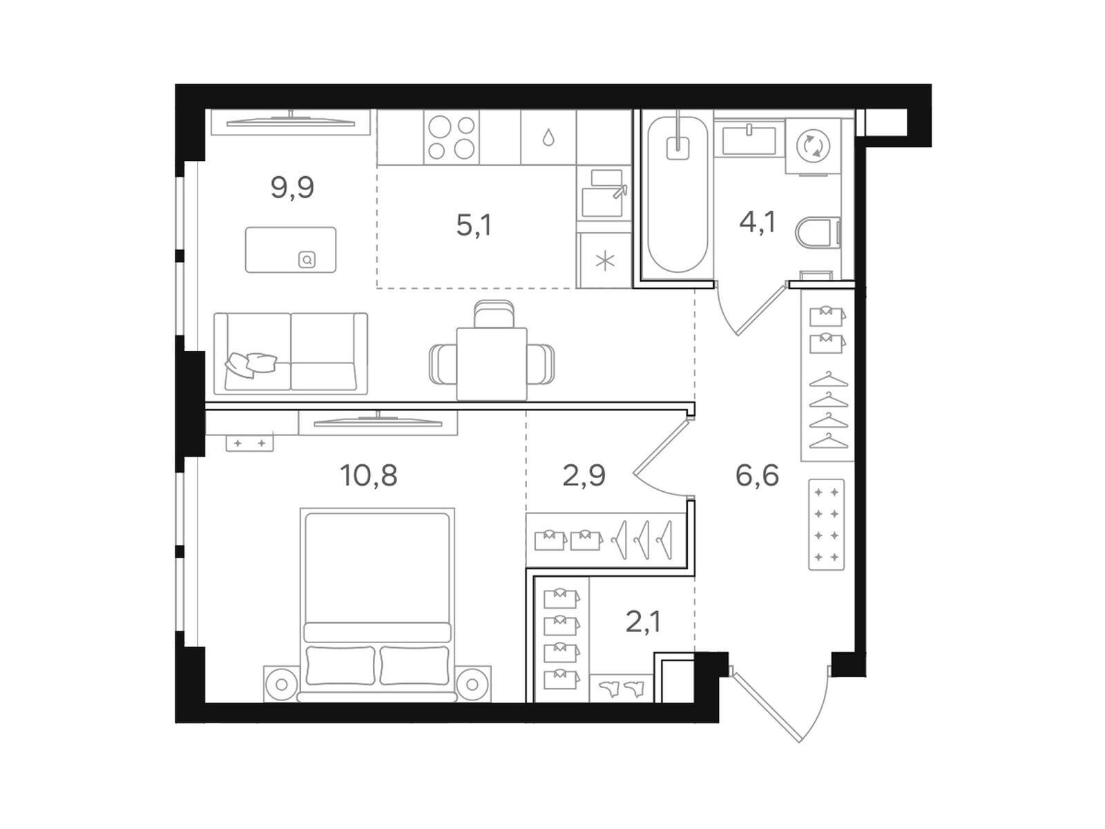 1-комнатная 41 м2 в ЖК НАЗАРÉ корпус null этаж 14