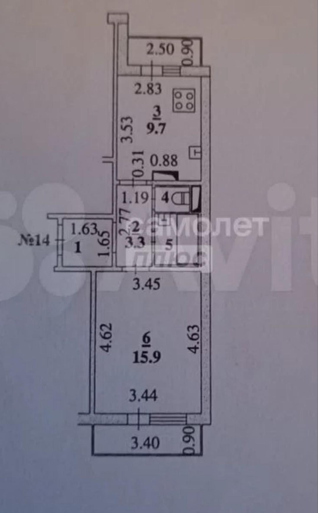 1-комнатная 35 м2 в ЖК undefined корпус null этаж 6