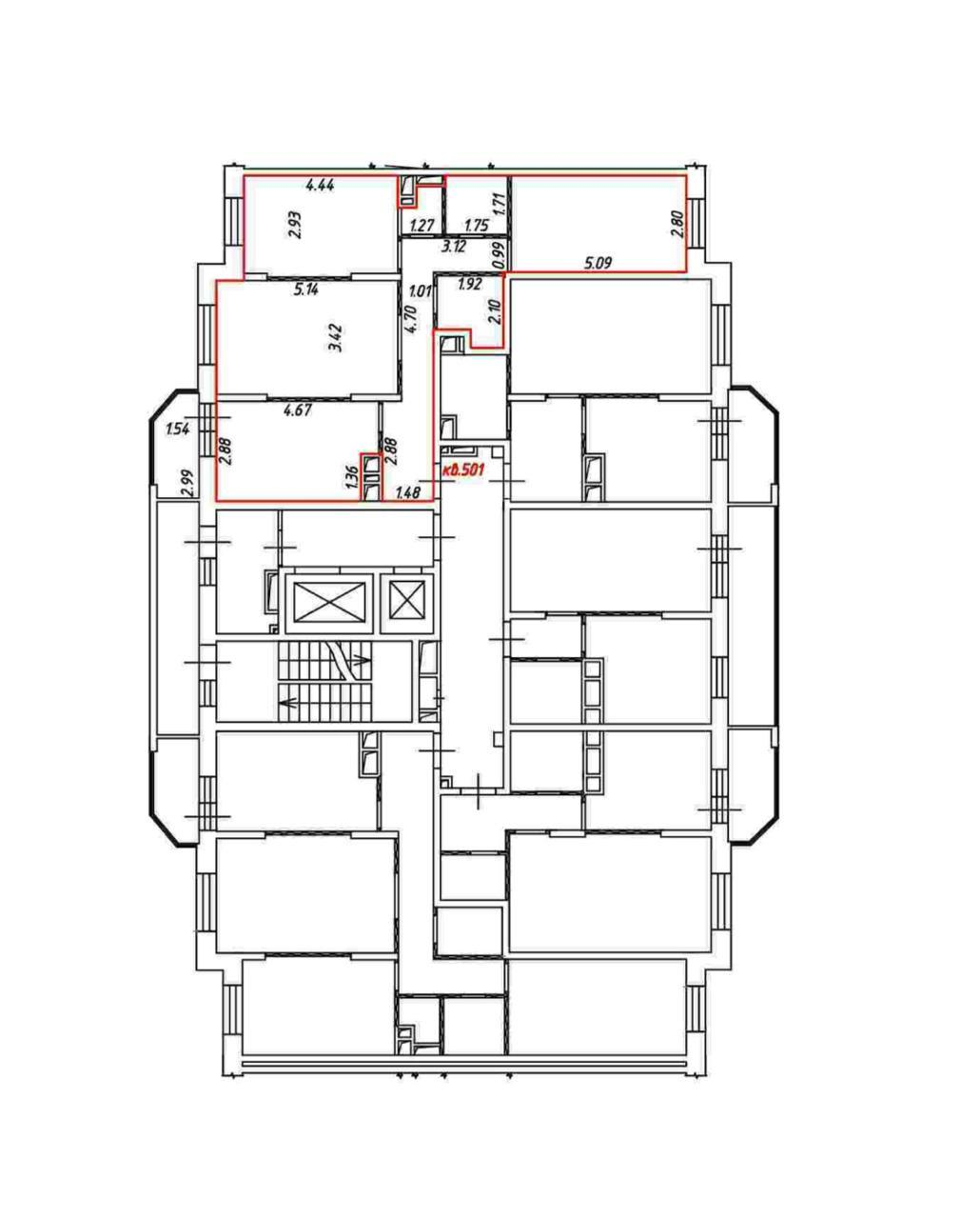 3-комнатная 76.1 м2 в ЖК undefined корпус null этаж 8