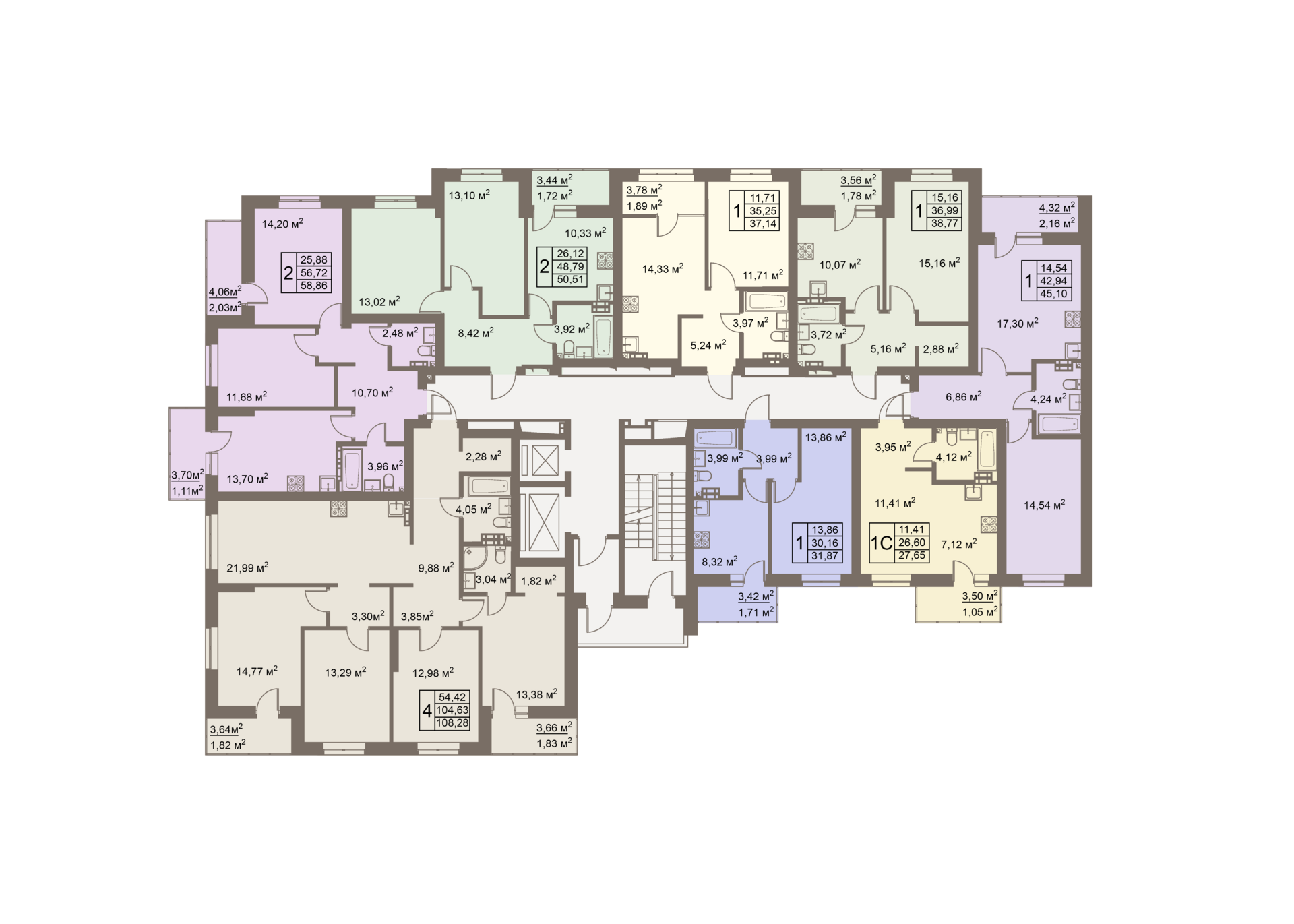 4-комнатная 108 м2 в ЖК Покровский парк корпус null этаж 3