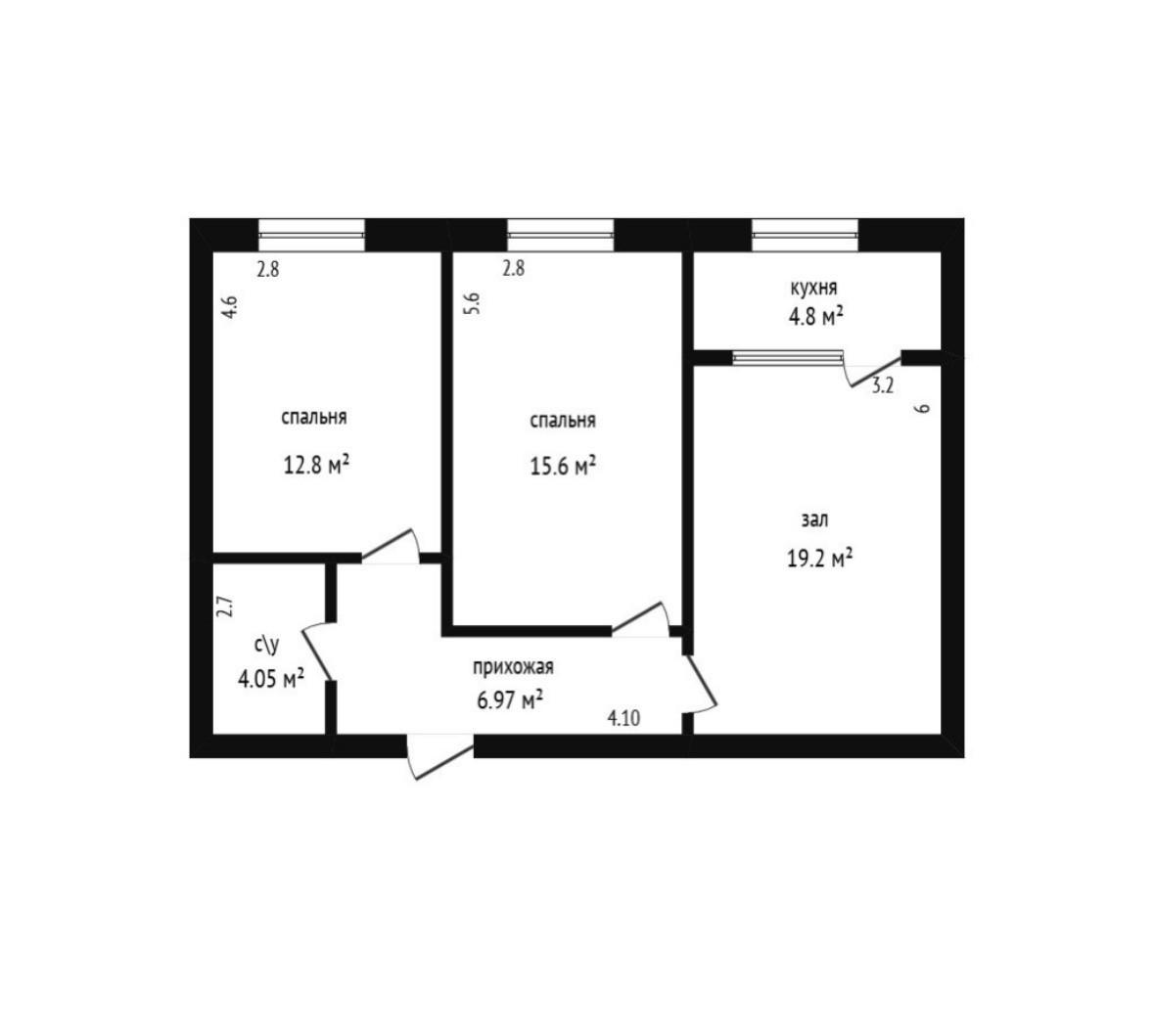 3-комнатная 70.3 м2 в ЖК undefined корпус null этаж 5