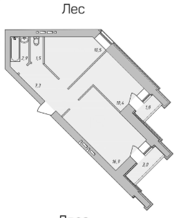 2-комнатная 51.9 м2 в ЖК undefined корпус null этаж 6
