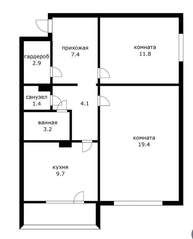 2-комнатная 65 м2 в ЖК undefined корпус null этаж 5