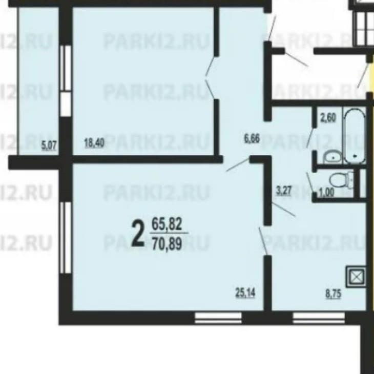 2-комнатная 68 м2 в ЖК undefined корпус null этаж 2