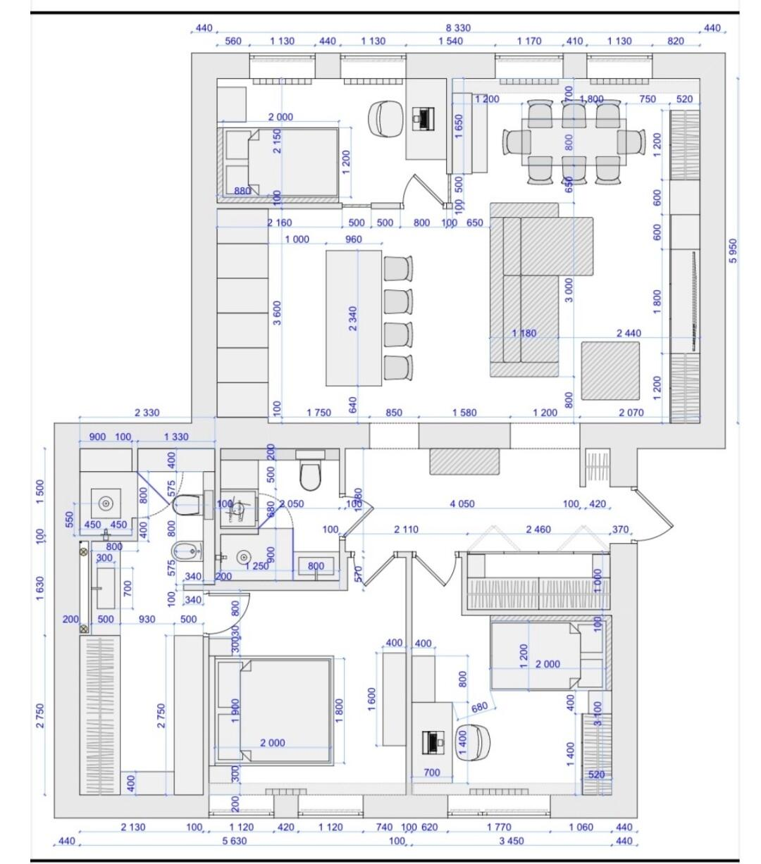 3-комнатная 105 м2 в ЖК undefined корпус null этаж 3