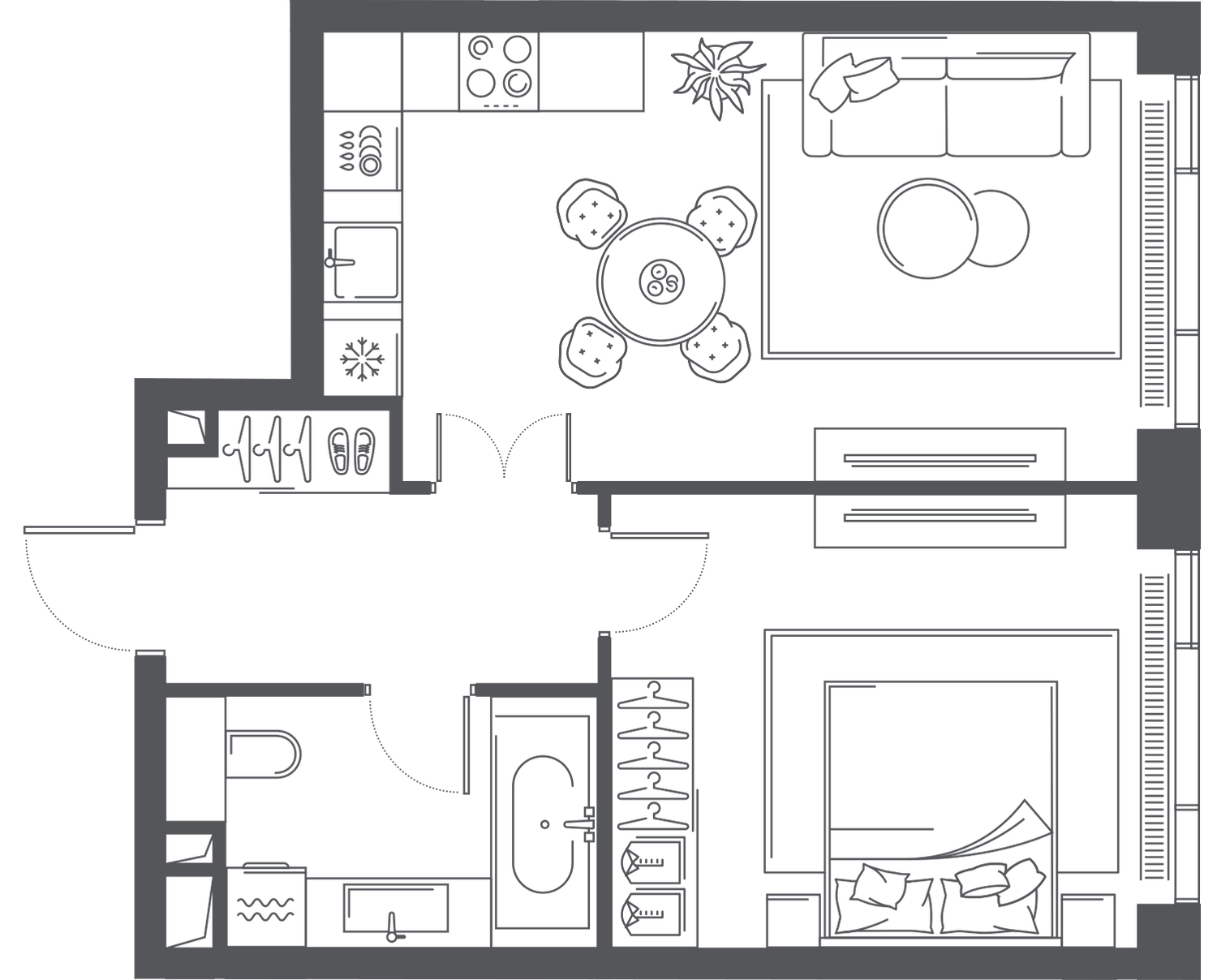 2-комнатная 47 м2 в ЖК ПРАЙД корпус null этаж 5