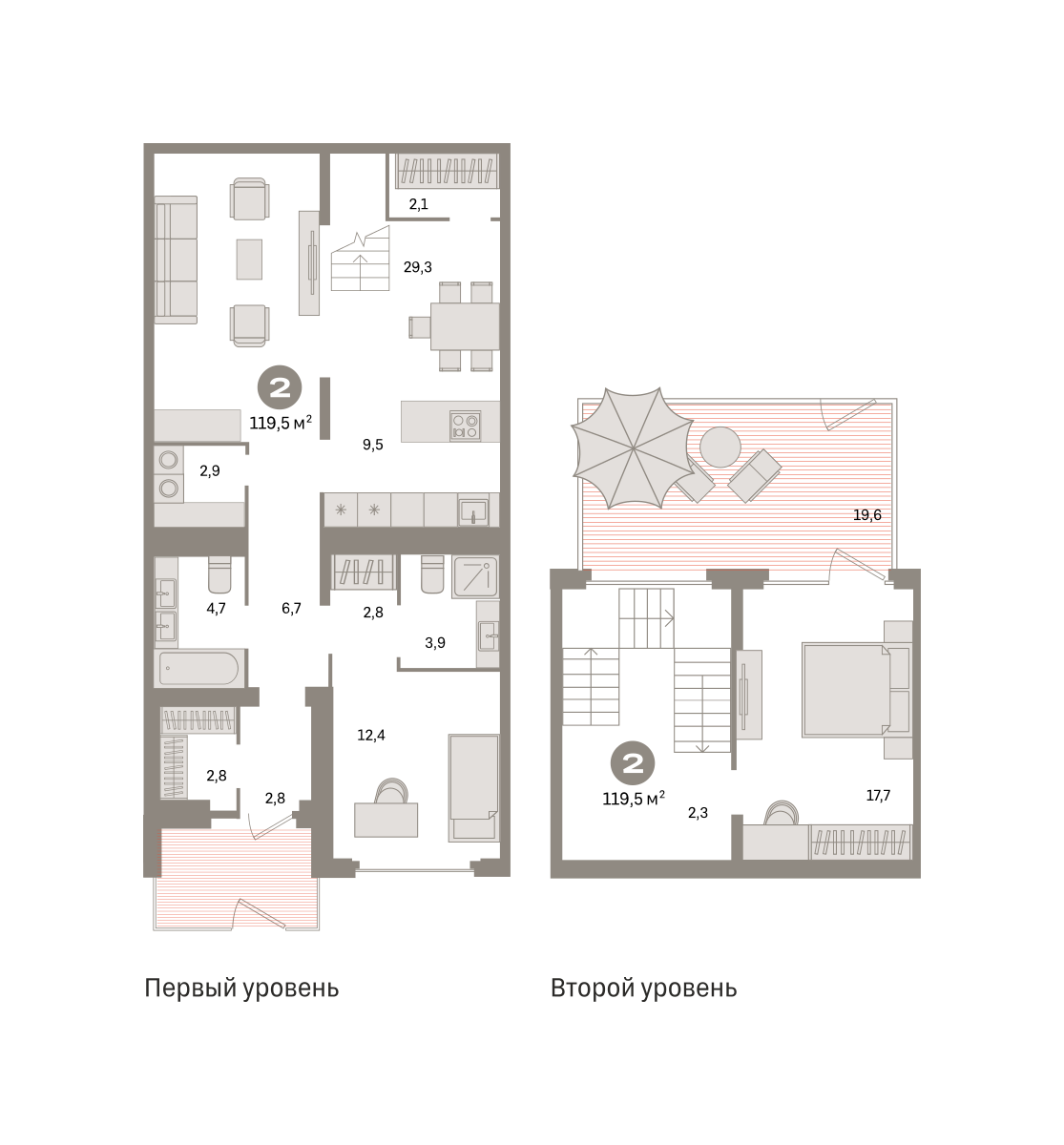 2-комнатная 119 м2 в ЖК Квартал «Депо» корпус null этаж 1
