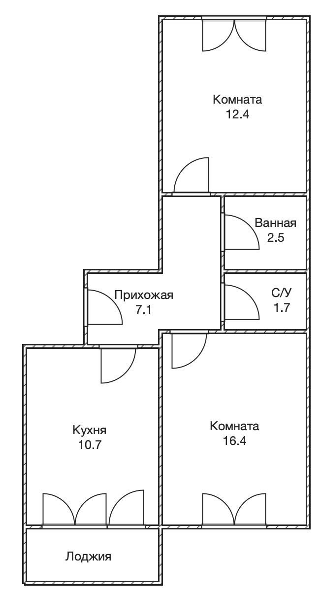 2-комнатная 51.2 м2 в ЖК undefined корпус null этаж 1