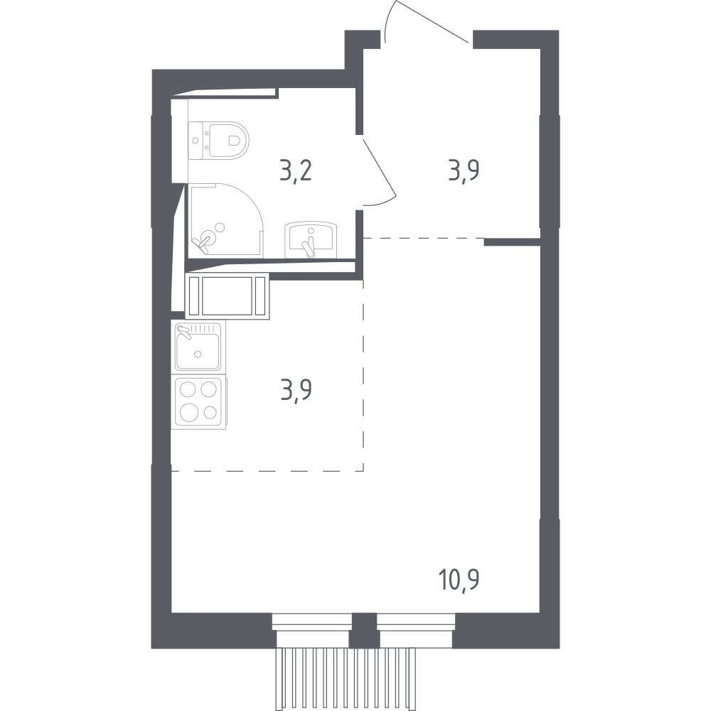 Студия 21 м2 в ЖК Мытищи Парк корпус null этаж 7