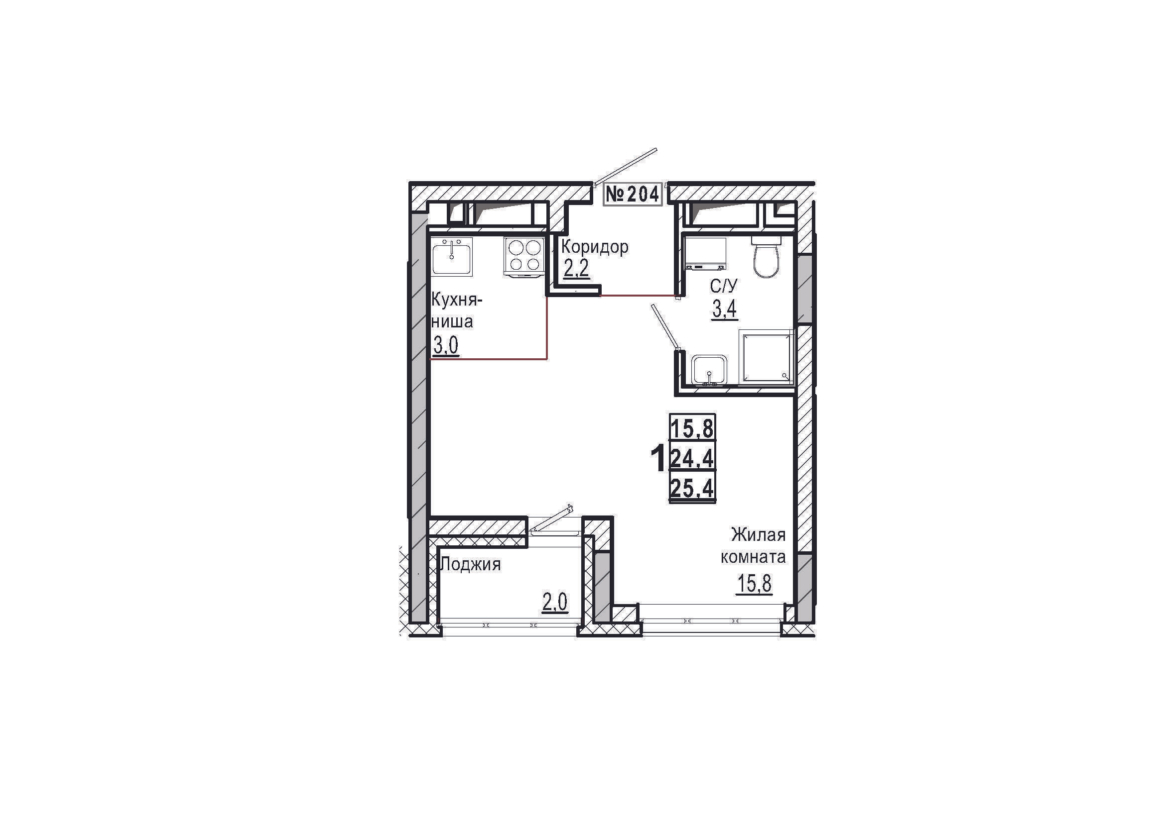 Студия 25 м2 в ЖК Дом на Маяковского корпус null этаж 7