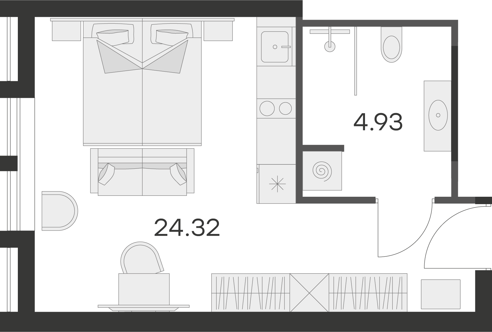 Студия 28 м2 в ЖК Апарт–отель GloraX Заневский корпус null этаж 13