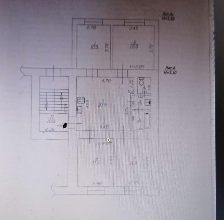4-комнатная 73.5 м2 в ЖК undefined корпус null этаж 1