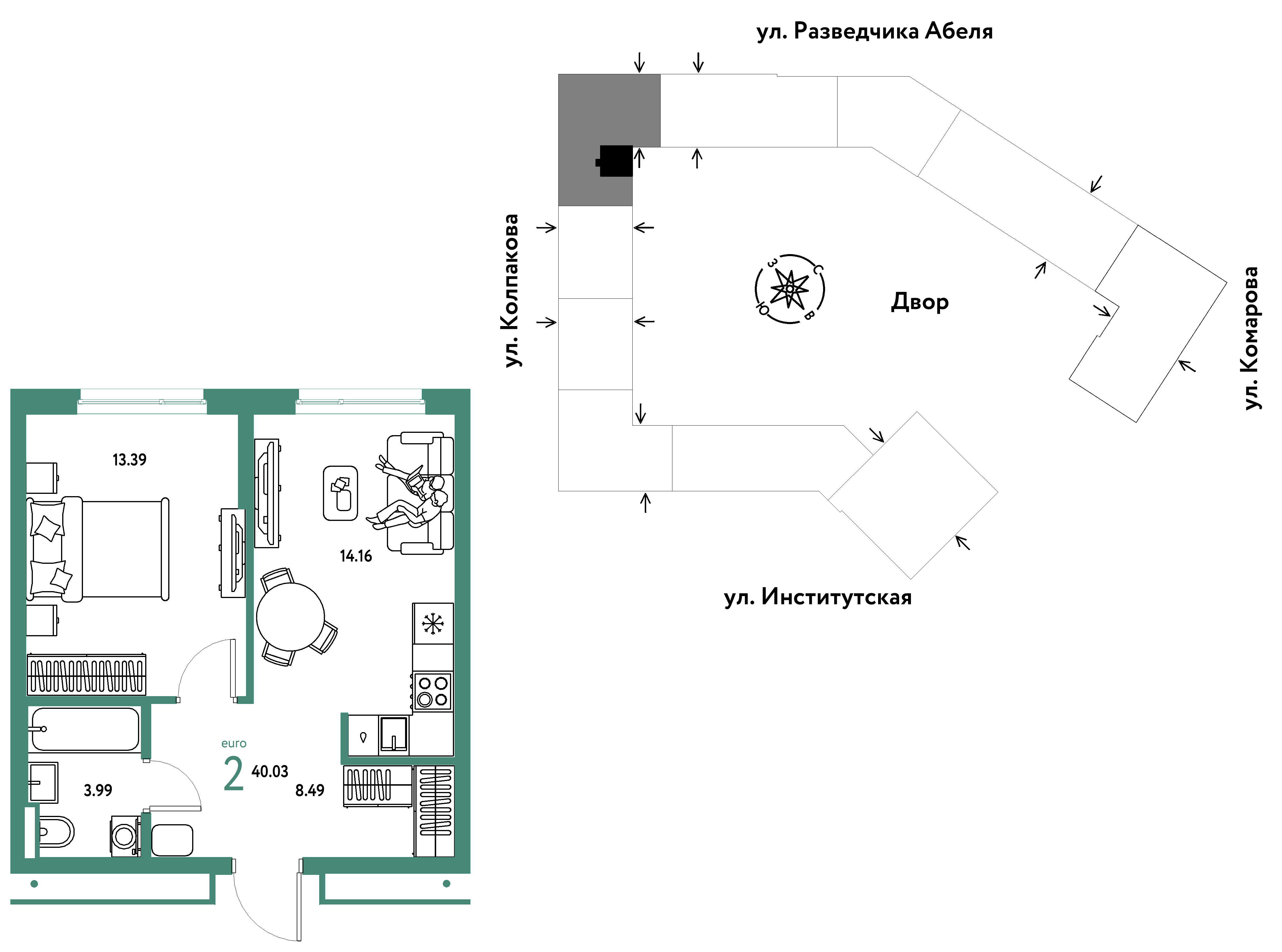 Студия 40 м2 в ЖК Страна.Парковая корпус null этаж 13