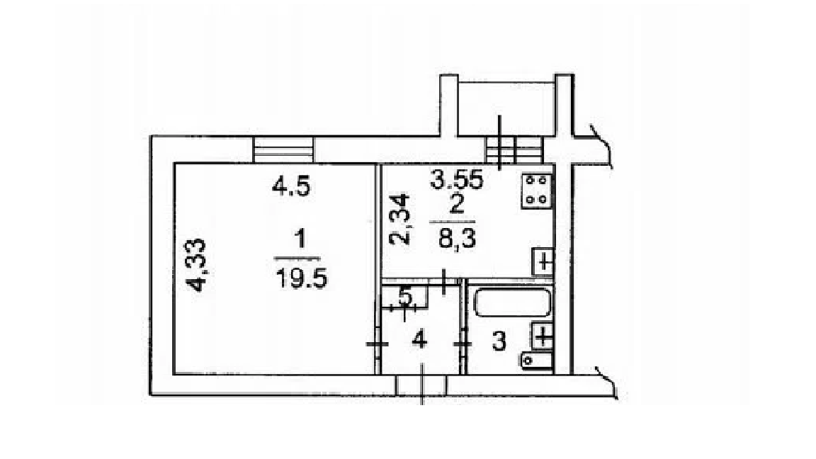 1-комнатная 34.4 м2 в ЖК undefined корпус null этаж 2