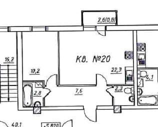 1-комнатная 46.9 м2 в ЖК undefined корпус null этаж 3