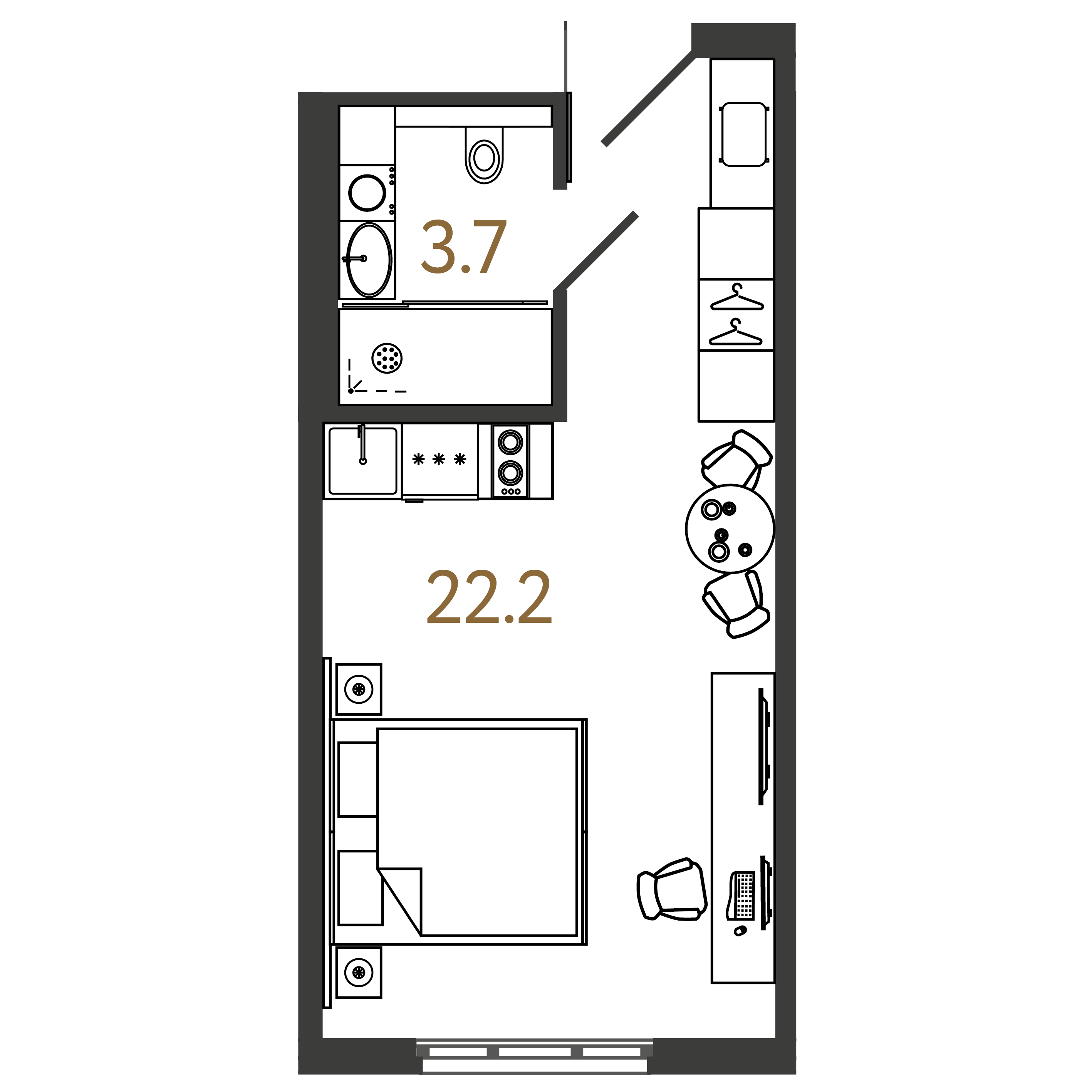Студия 25 м2 в ЖК ARTSTUDIO M103 корпус null этаж 15