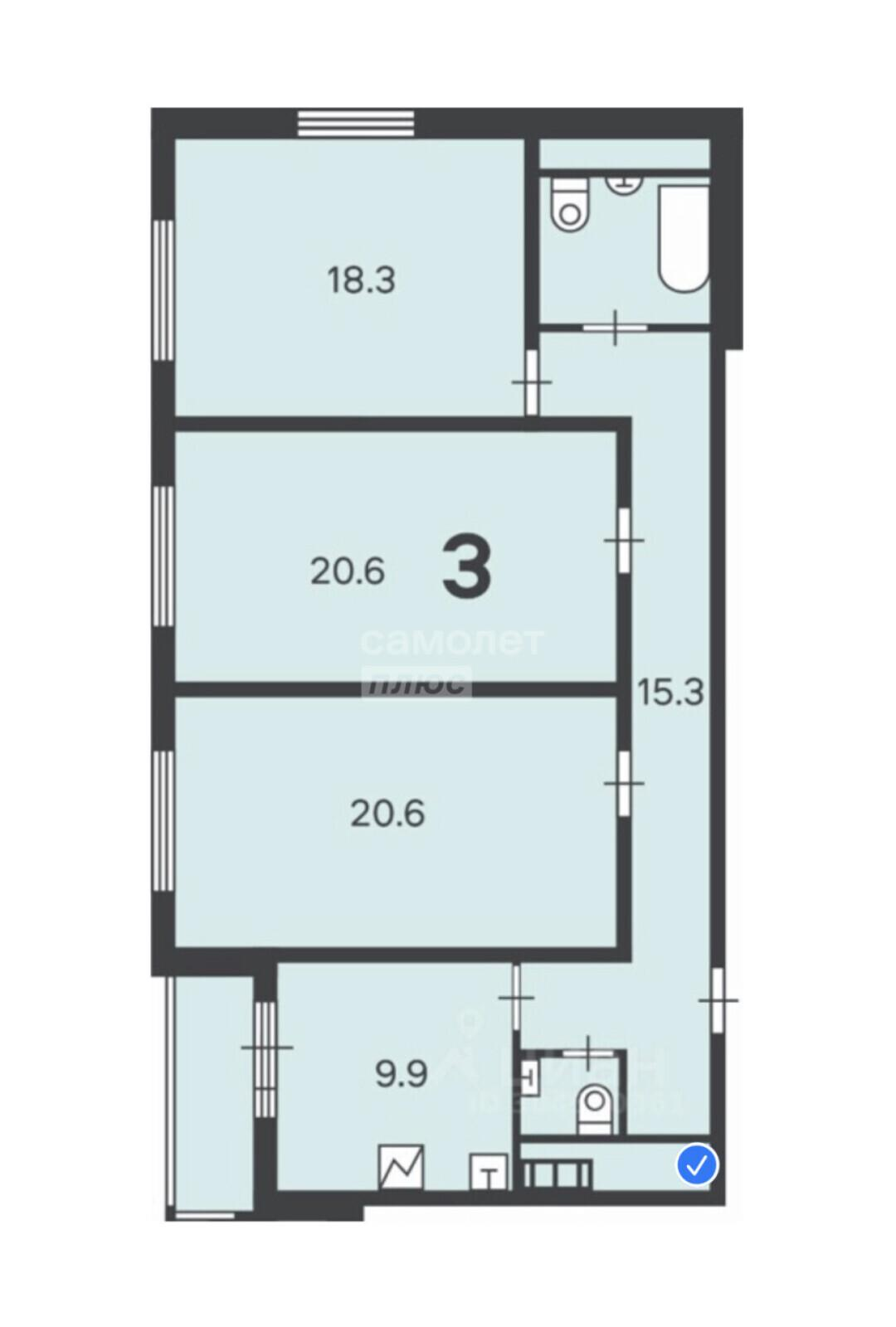 3-комнатная 91 м2 в ЖК undefined корпус null этаж 3