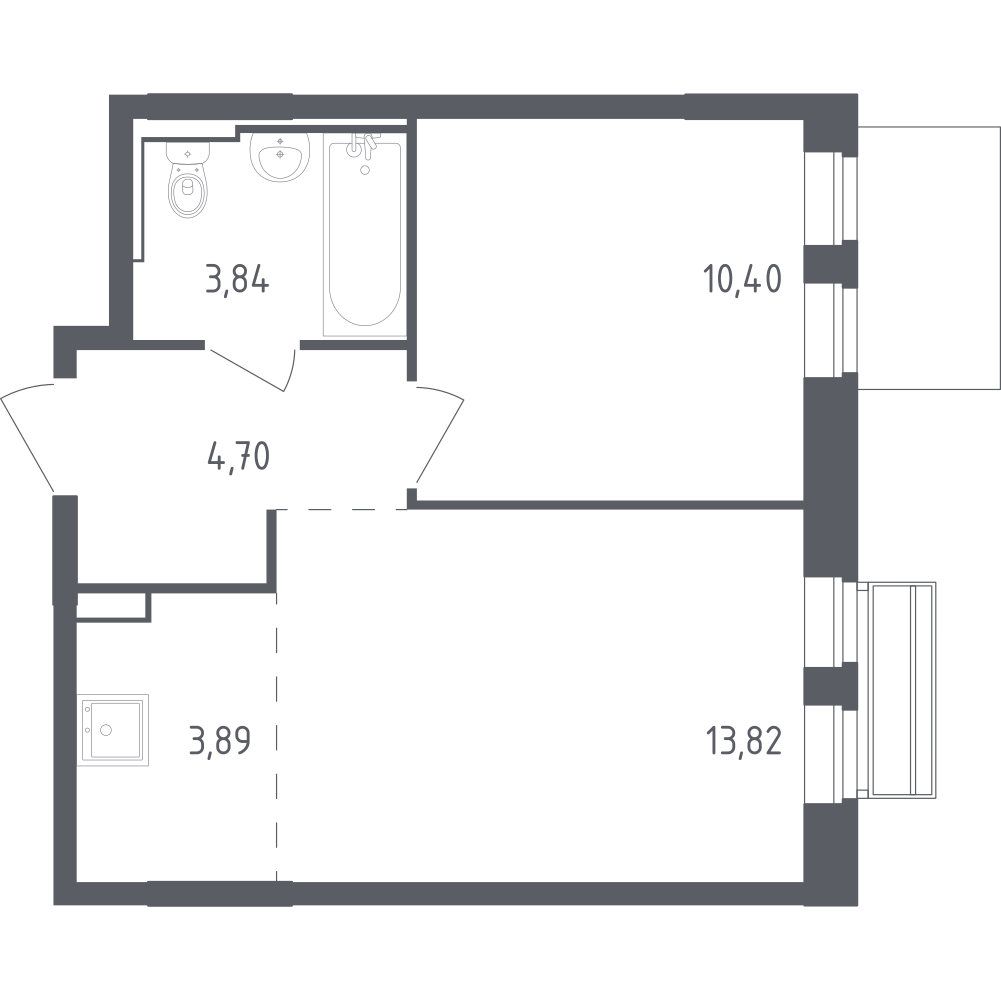 Студия 36 м2 в ЖК Рублёвский Квартал корпус null этаж 3