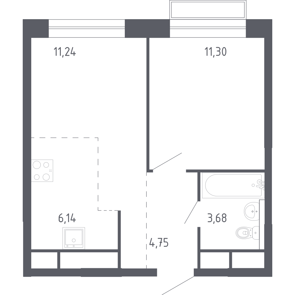 Студия 36 м2 в ЖК Новоград Павлино корпус null этаж 21
