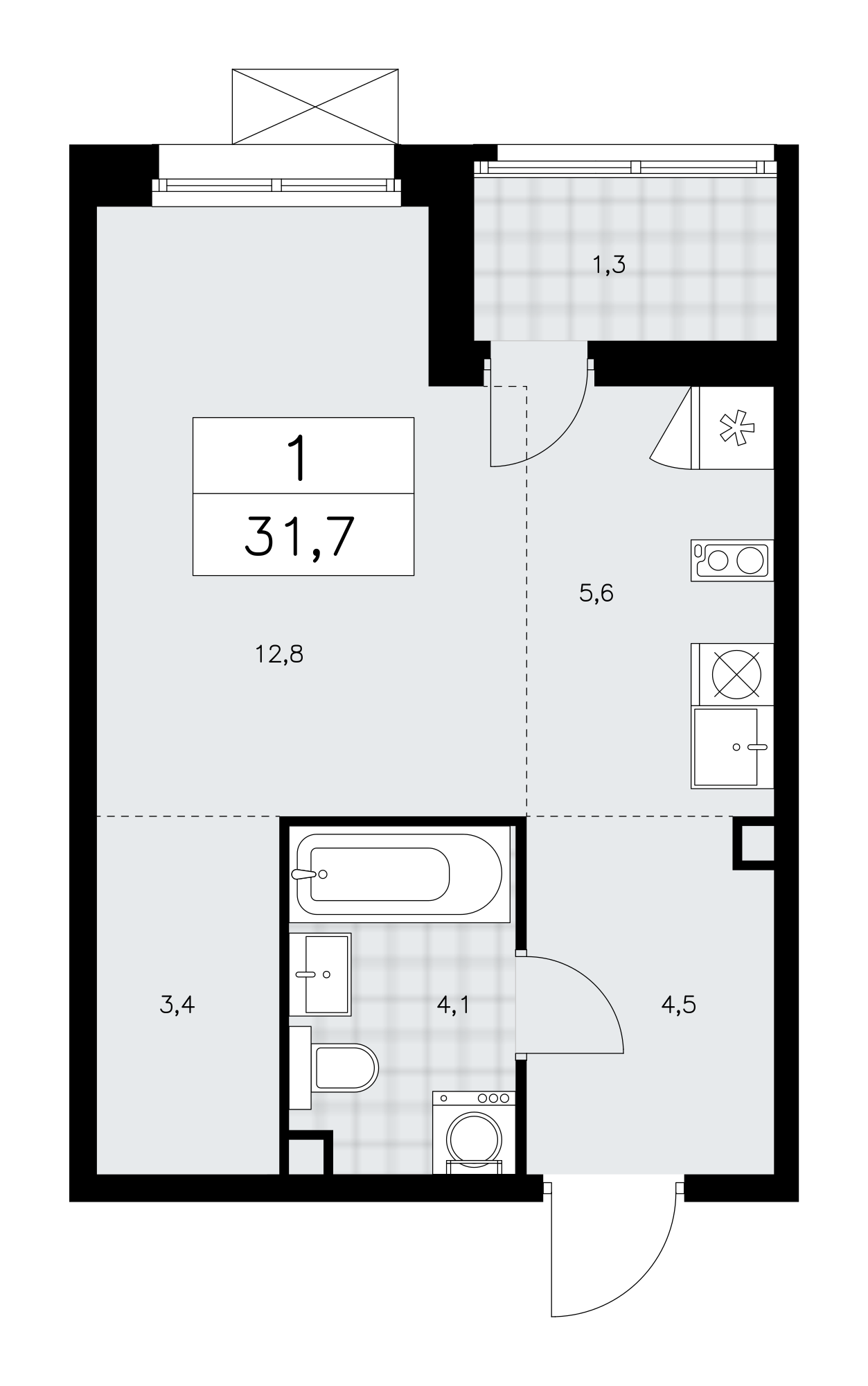 Студия 31 м2 в ЖК Дзен-кварталы корпус null этаж 2
