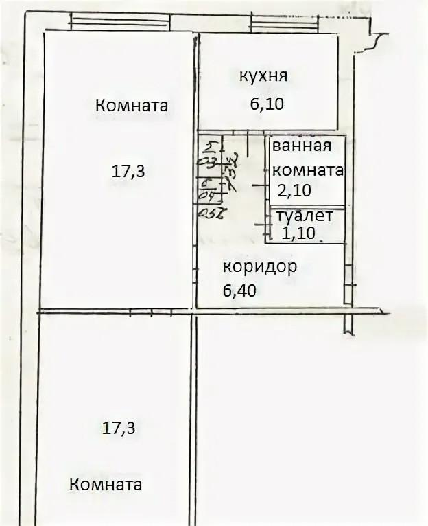 2-комнатная 50.9 м2 в ЖК undefined корпус null этаж 4