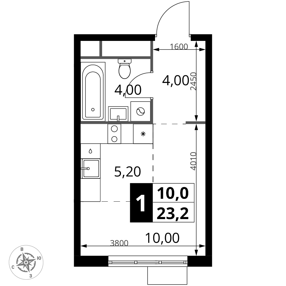 Студия 23 м2 в ЖК 1-й Химкинский корпус null этаж 6