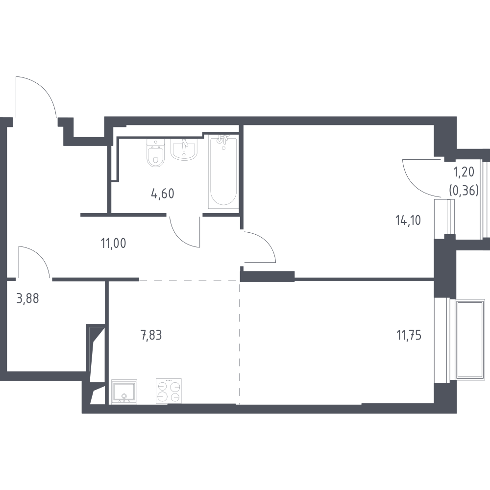 Студия 53 м2 в ЖК Долина Яузы корпус null этаж 12