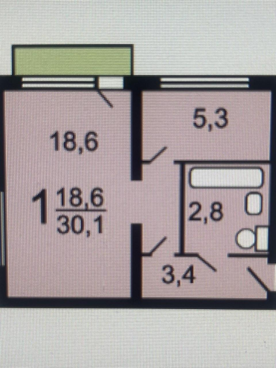 1-комнатная 31.2 м2 в ЖК undefined корпус null этаж 4