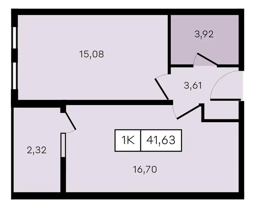 Студия 41.6 м2 в ЖК undefined корпус null этаж 6