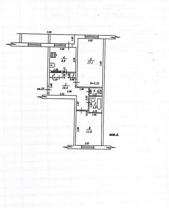 2-комнатная 53.6 м2 в ЖК undefined корпус null этаж 4