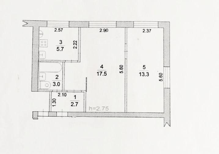 2-комнатная 42 м2 в ЖК undefined корпус null этаж 4