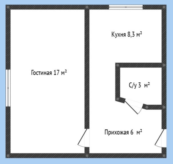 1-комнатная 34 м2 в ЖК undefined корпус null этаж 2