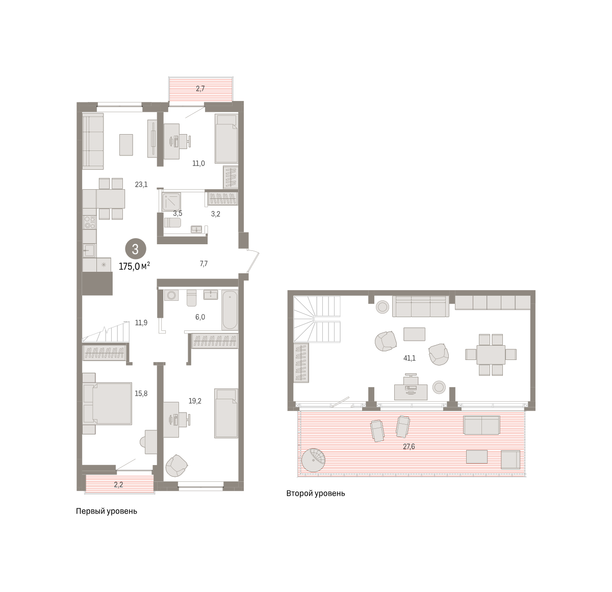 3-комнатная 175 м2 в ЖК Речной порт корпус null этаж 10