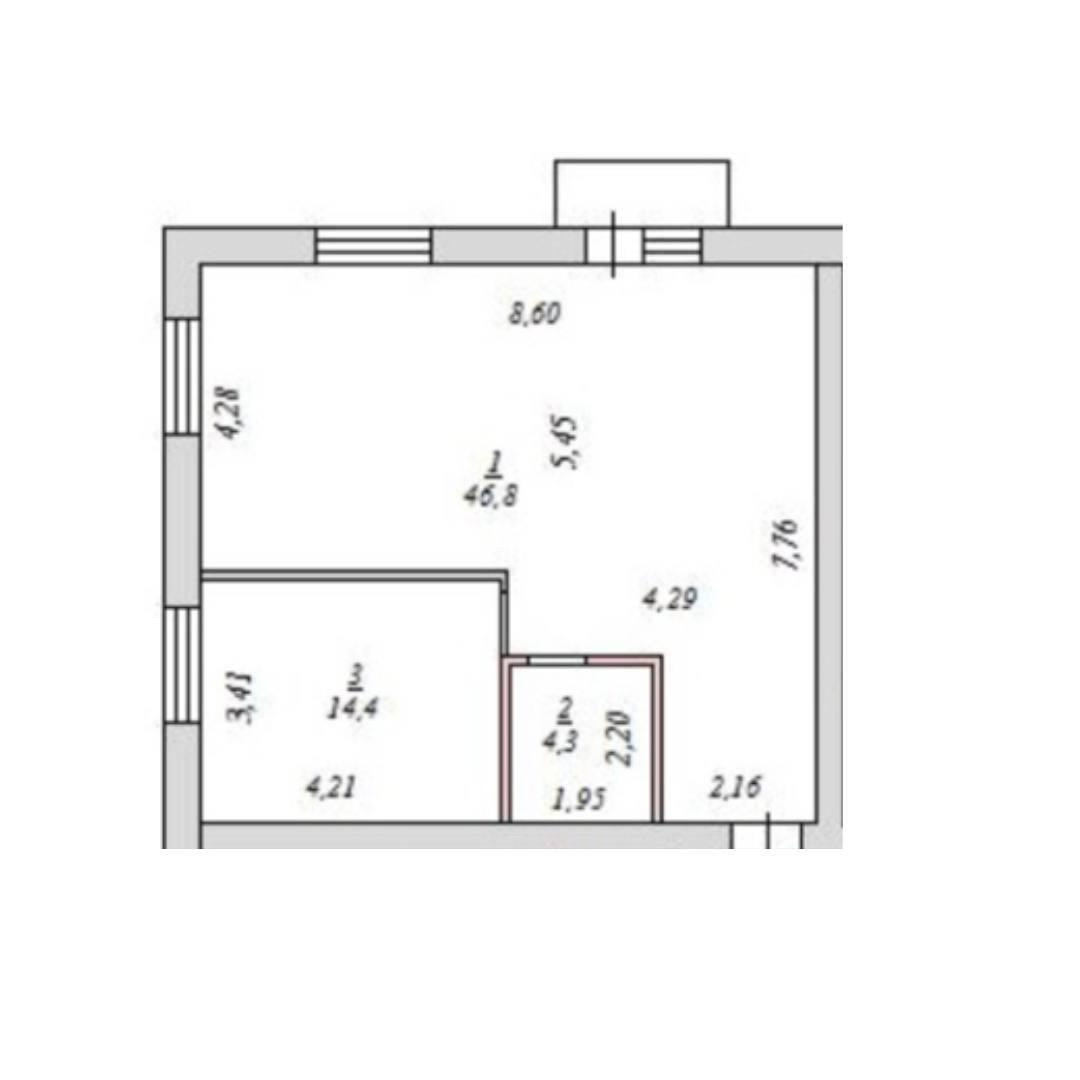 2-комнатная 65.5 м2 в ЖК undefined корпус null этаж 2