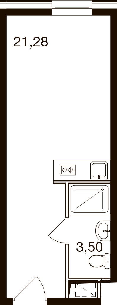 Студия 24 м2 в ЖК М1 Сколково корпус null этаж 6