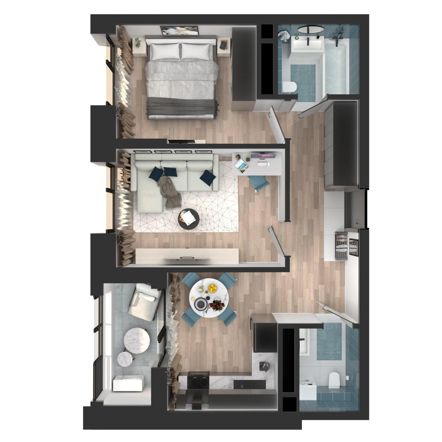 2-комнатная 51 м2 в ЖК Мой Ритм корпус null этаж 13