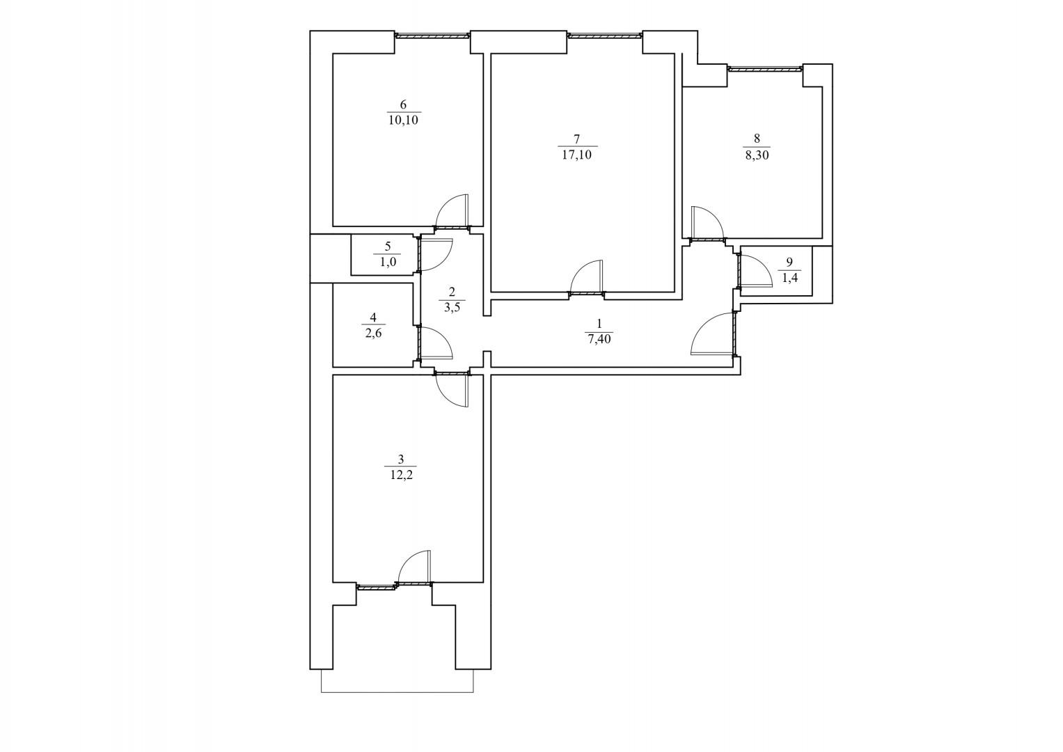 3-комнатная 63.6 м2 в ЖК undefined корпус null этаж 3