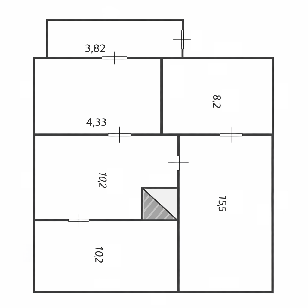3-комнатная 43.9 м2 в ЖК undefined корпус null этаж 1