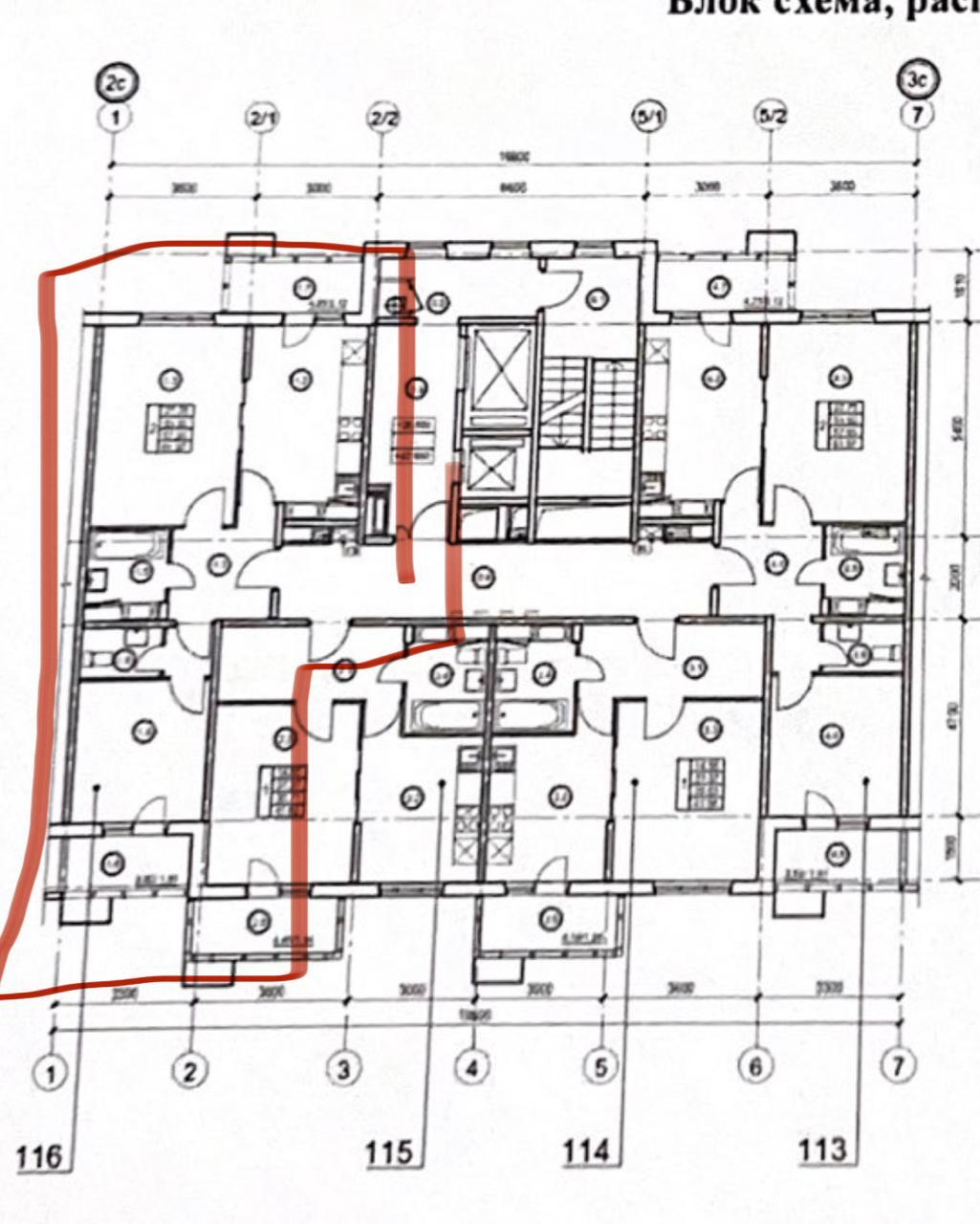 2-комнатная 53.5 м2 в ЖК undefined корпус null этаж 15