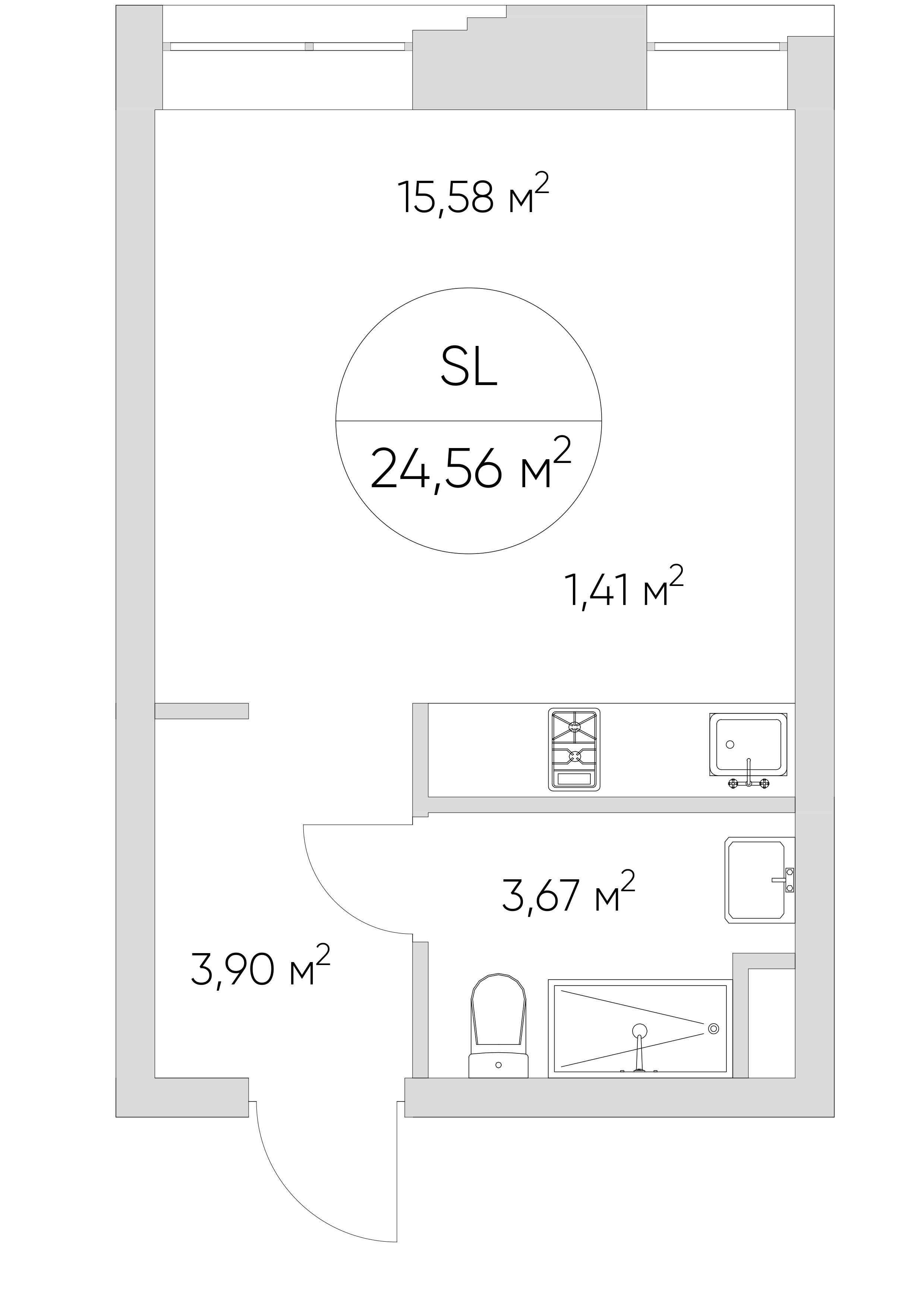 Студия 24 м2 в ЖК N`ICE LOFT корпус null этаж 21