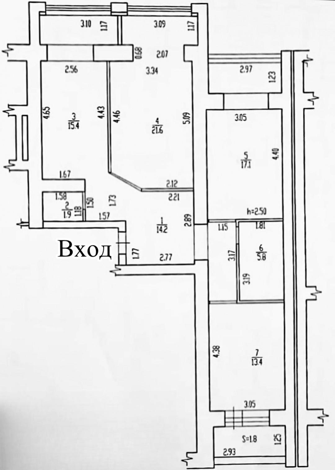 3-комнатная 89.4 м2 в ЖК undefined корпус null этаж 3