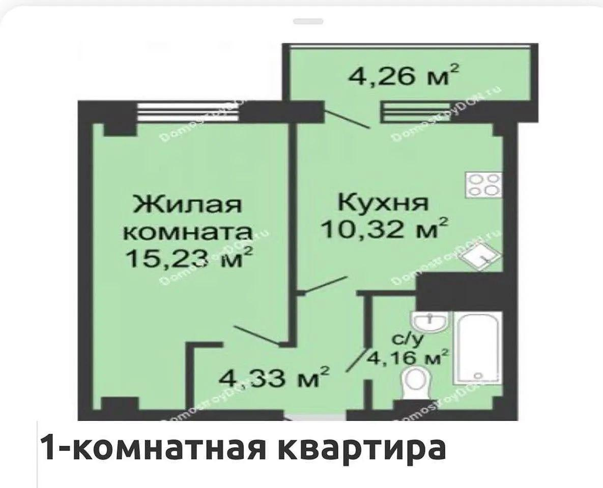 1-комнатная 36.1 м2 в ЖК undefined корпус null этаж 15