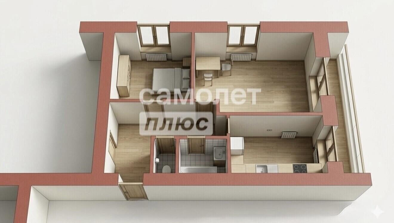 2-комнатная 42.5 м2 в ЖК undefined корпус null этаж 2