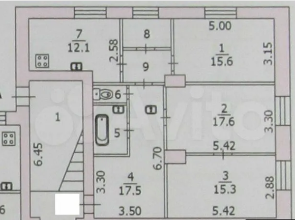 3-комнатная 89.5 м2 в ЖК undefined корпус null этаж 1